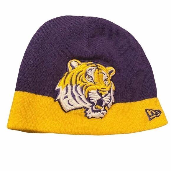 LSU Tiger Youth Beanie Purple/Gold OSFA - Picture 1 of 6